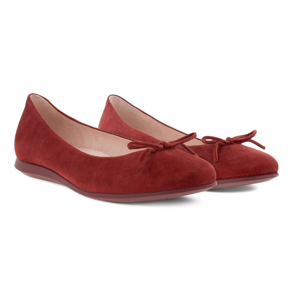 ECCO Womens Ballerinas Burgundy - Touch 2.0 - NXF-769501